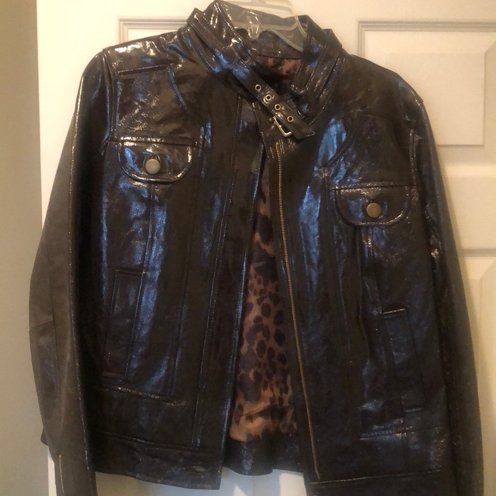Express leather motto jacket